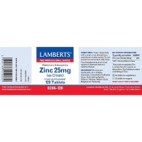 Lamberts Healthcare Zinc 25mg (as Citrate) (Zinkcitrat) 120 Tabletten (vegan)