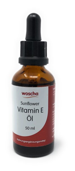 woscha Sunflower Vitamin E Öl 50ml Flasche (vegan)