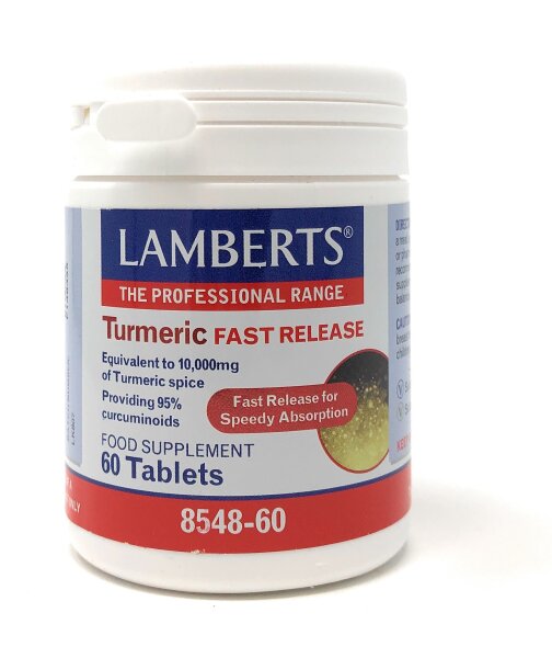 Lamberts Healthcare Ltd. Turmeric Fast Release (Gelbwurz) 60 Tabletten (vegan)