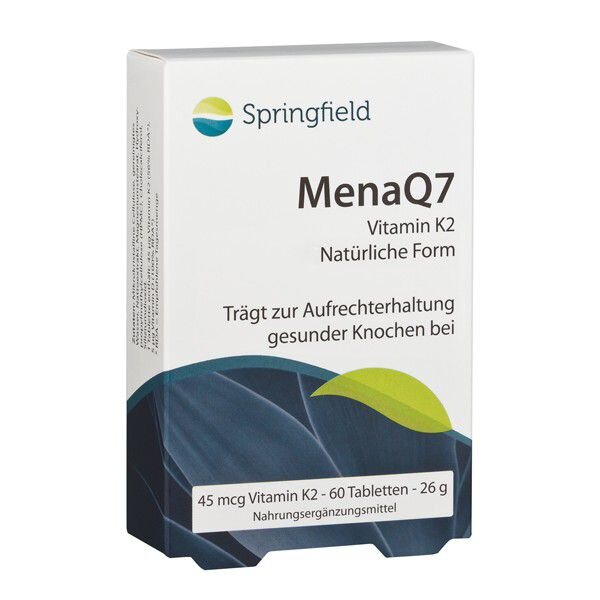 Springfield Nutraceuticals MenaQ7 Vitamin K2 Menaquinon-7 45 mcg 60 Tabletten (26g)