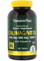 Natures Plus Cal/Mag/Vit. D3 with Vitamin K2 180 Tabletten