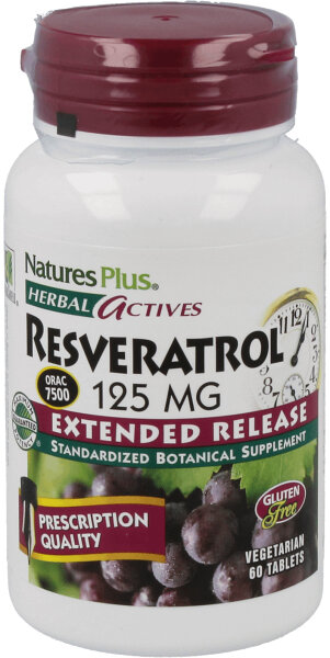 Natures Plus HerbalActives Resveratrol 125mg Ext.Release 60 Tabletten