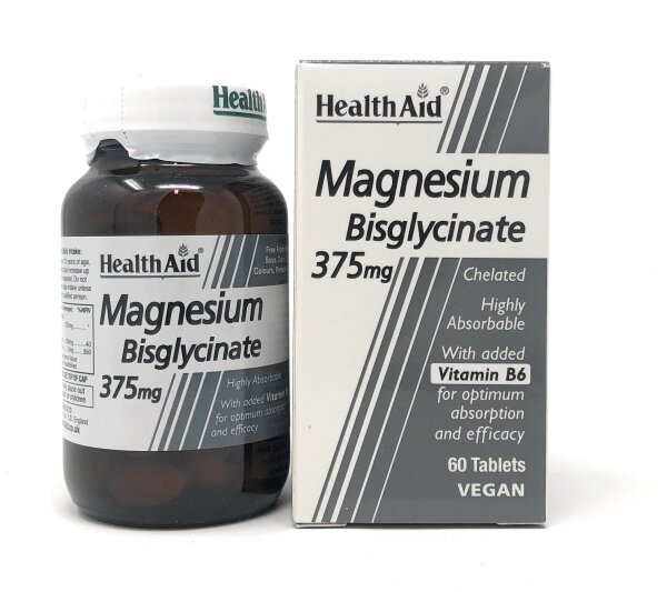 HealthAid Magnesium Bisglycinate 375mg with B6 60 Tabletten (vegan)
