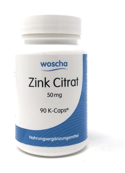 woscha Zink Citrat 50mg 90 K-Caps (27g) (vegan)