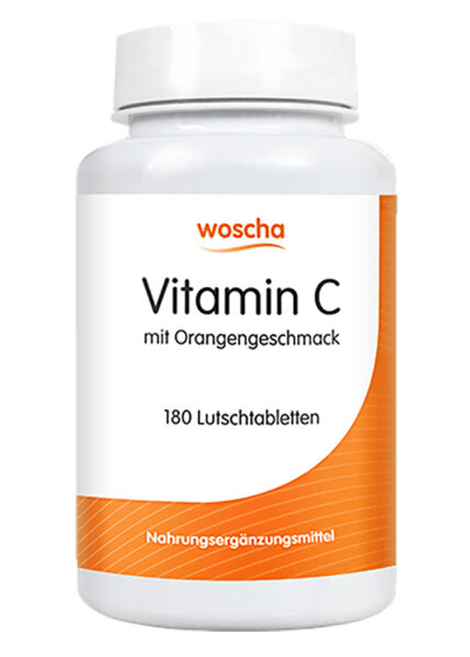 woscha Vitamin C mit Orangengeschmack 180 Lutschtabletten (270g) (vegan)