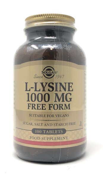 Solgar L-Lysine (Free Form) 1000mg 100 Tabletten (vegan)
