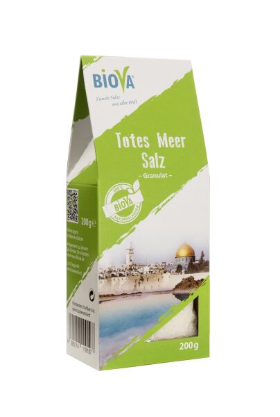 Biova Gourmetsalz Totes Meersalz Granulat 1-2,5mm (aus Jordanien) 200g Faltschachtel