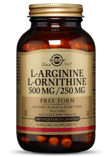 Solgar L-Arginine 500mg /L-Ornithine 250mg 100 veg. Kapseln (vegan)