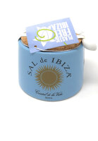 Sal de Ibiza Fleur de Sel Mar Blau mit Ajo Negro Bio Special Edition im Steintopf 140g
