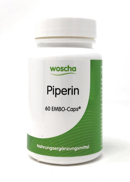 woscha Piperin (Schwarzpfeffer) 60 Embo-Caps (12g)(Vegan)