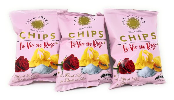 Sal de ibiza Chips la Vie en Rose 3x45g = 135g Beutel