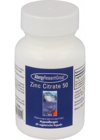 Allergy Research Group Zinc Citrate 50mg [Zinkcitrat] 60 veg. Kapseln