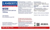 Lamberts MSM (Methylsulfonylmethan) 1000mg 120 Tabletten