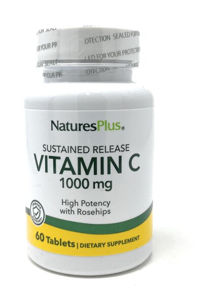 Natures Plus Vitamin C 1000mg Rose Hips 60 Tabletten S/R (90,5g)