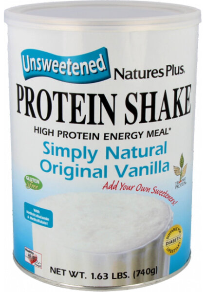 Natures Plus Protein Shake Simply Natural Vanilla ungesüsst 740g Pulver