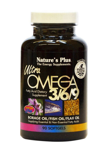 Natures Plus Ultra Omega 3/6/9® (Fettsäuren) 90 Softgels (152,2g)
