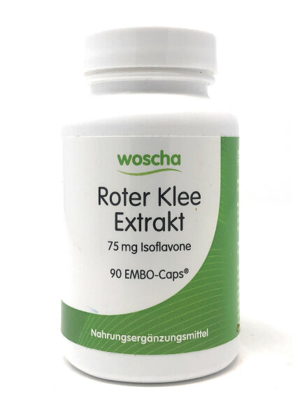 woscha Roter Klee Extrakt 75mg Isoflavone 90 Embo-CAPS® (50g) (vegan)
