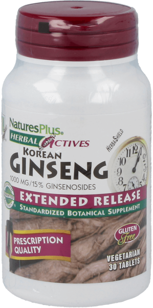 Natures Plus Herbal Actives Korean Ginseng 1000mg Extended Release 30 Tabletten