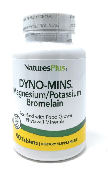 Natures Plus DYNO-MINS® Magnesium, Potassium and Bromelain 90 Tabletten (130,1g)