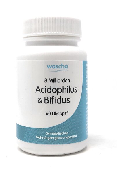woscha 8 Milliarden Acidophilus und Bifidus 60DRcaps (25g)(vegan)