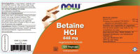 NOW Foods Betaine HCl 648mg 120 veg. Kapseln