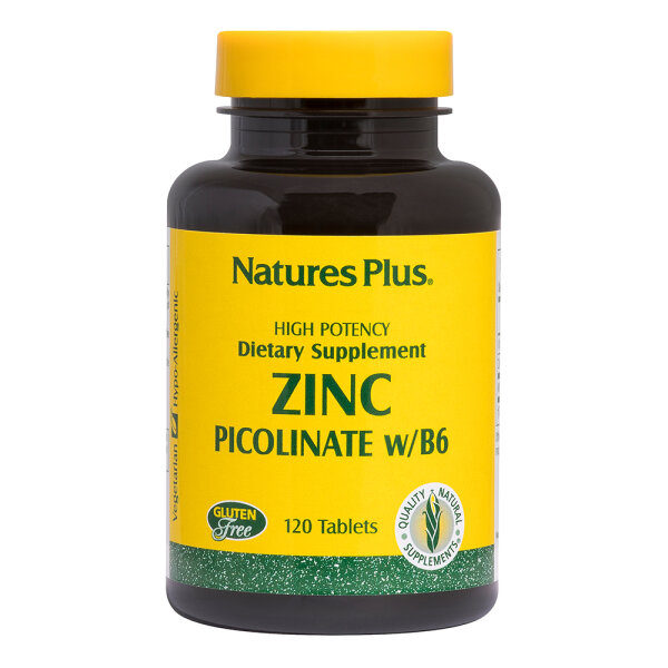Natures Plus Zinc Picolinate with B-6 30mg (Zink +t. B6) 120 Tabletten (122g)