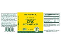 Natures Plus Zinc Picolinate with B-6 30mg (Zink +t. B6) 120 Tabletten (122g)