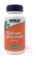 NOW Foods Kaliumglukonat 99mg 100 Tabletten (95g)(vegan)