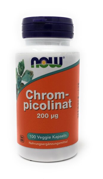 NOW Foods Chrompicolinat 200mcg 100 veg. Kapseln (45g)(vegan)