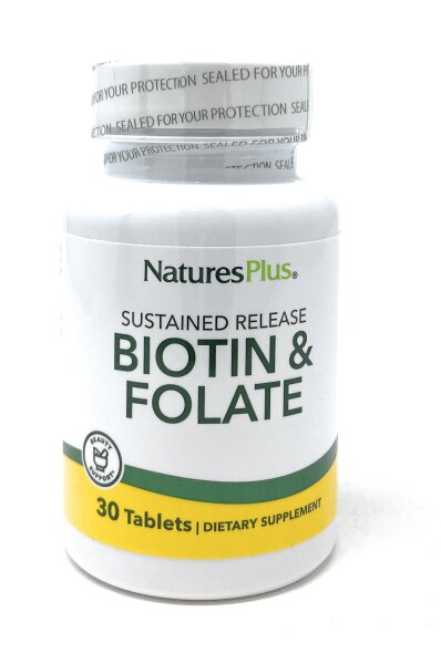 Natures Plus Biotin & Folate 30 Tabletten S/R (26g)