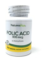 Natures Plus Folic Acid as Methylfolate 800mcg (Folsäure) 90 Tabletten (vegan) (59,3g)