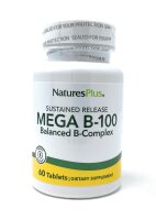 Natures Plus Mega B-100 Balanced B-Compexl (B-Komplex-Formel) 60 Tabletten S/R (77,7g)