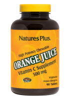 Natures Plus Chewable Orange Juice Vitamin C 500mg 90 Lutschtabletten