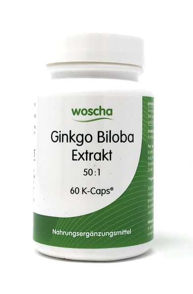 woscha Ginkgo biloba 50:1 Extrakt 60 K-Caps® (15g) (vegan)