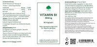 G&G Vitamins B1 (Thiamin HCl) 250mg 90 veg. Kapseln (35,6g) (vegan)