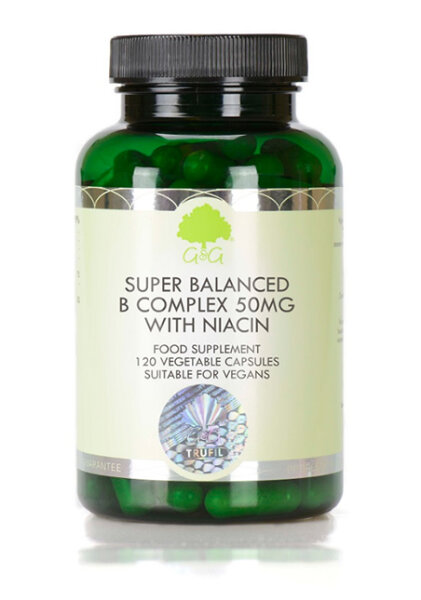 G&G Vitamins Super Balanced Vitamin B Complex 50mg with Niacin 120 veg. Kapseln  (53,6g) (vegan)