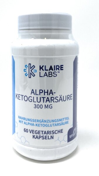 Klaire Laboratories Alpha-Ketoglutarsäure (300 mg) 60 veg. Kapseln (35g)