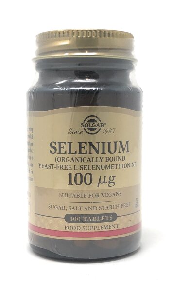 Solgar Selenium 100mcg [hefefreies L-Selenomethionin] 100 Tabletten (vegan)