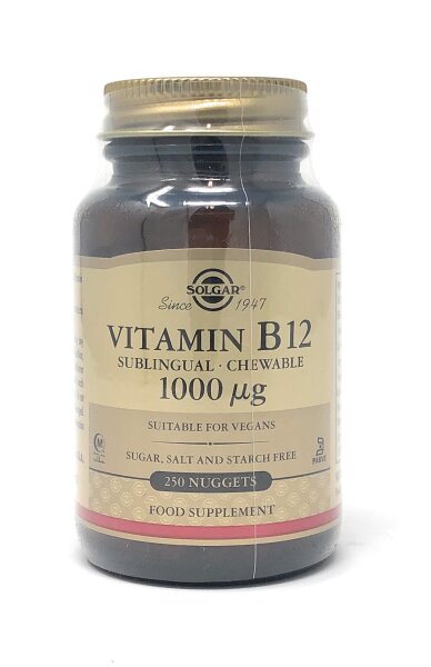 Solgar Vitamin B12 Nuggets 1000mcg 250 nuggets (vegan)