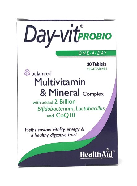 HealthAid Day-Vit® Probio (Multivitamin & Mineral Complex with 2 billion probiotics & CoQ10) 30 Tabletten