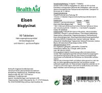 HealthAid Iron Bisglycinate (Eisen+Vit. C) 90 Tabletten