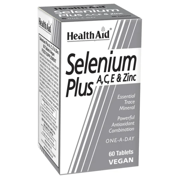 HealthAid Selenium Plus (Selen mit Vitamin A,C,E & Zink)  60 Tabletten (vegan)