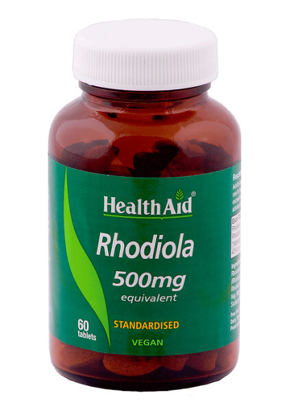 HealthAid Rhodiola 500mg equivalent standardised 60 Tabletten (vegan)