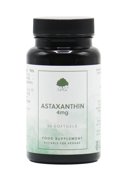 G&G Vitamins Astaxanthin 4mg 30 veg. Kapseln (7,7g)  (Hitze-Sensitiv Kühlprodukt Vom Umtausch ausgeschlossen)