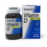 HealthAid Vitamin D 500iu (12,5mcg D2 Ergochalciferol) 60 Tabletten (vegan)