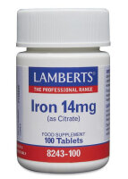 Lamberts Healthcare Ltd. Iron [Eisen] 14mg (as Citrate) 100 Tabletten
