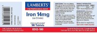 Lamberts Healthcare Ltd. Iron [Eisen] 14mg (as Citrate) 100 Tabletten