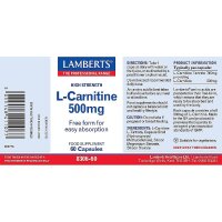 Lamberts Healthcare Ltd. L-Carnitine 500mg 60 veg. Kapseln
