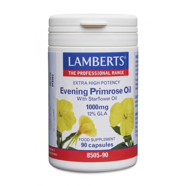 Lamberts Evening Primrose Oil with Starflower Oil 1000mg 12% GLA 90 Softgels