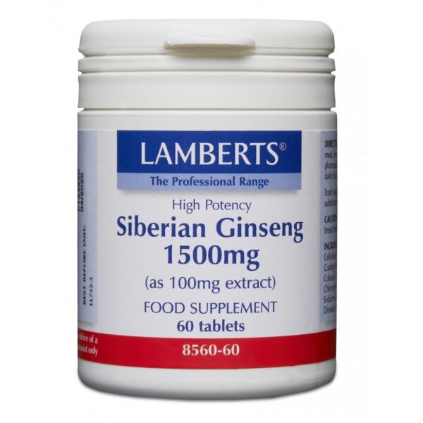Lamberts Healthcare Ltd. Siberian Ginseng 1500mg (Taigawurzel)(as 100mg Extract) 60 Tabletten